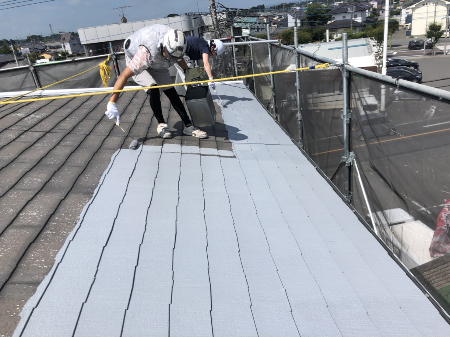 栃木県鹿沼市　屋根・外壁塗装工事　屋根塗装は下地処理と下塗りが大事！