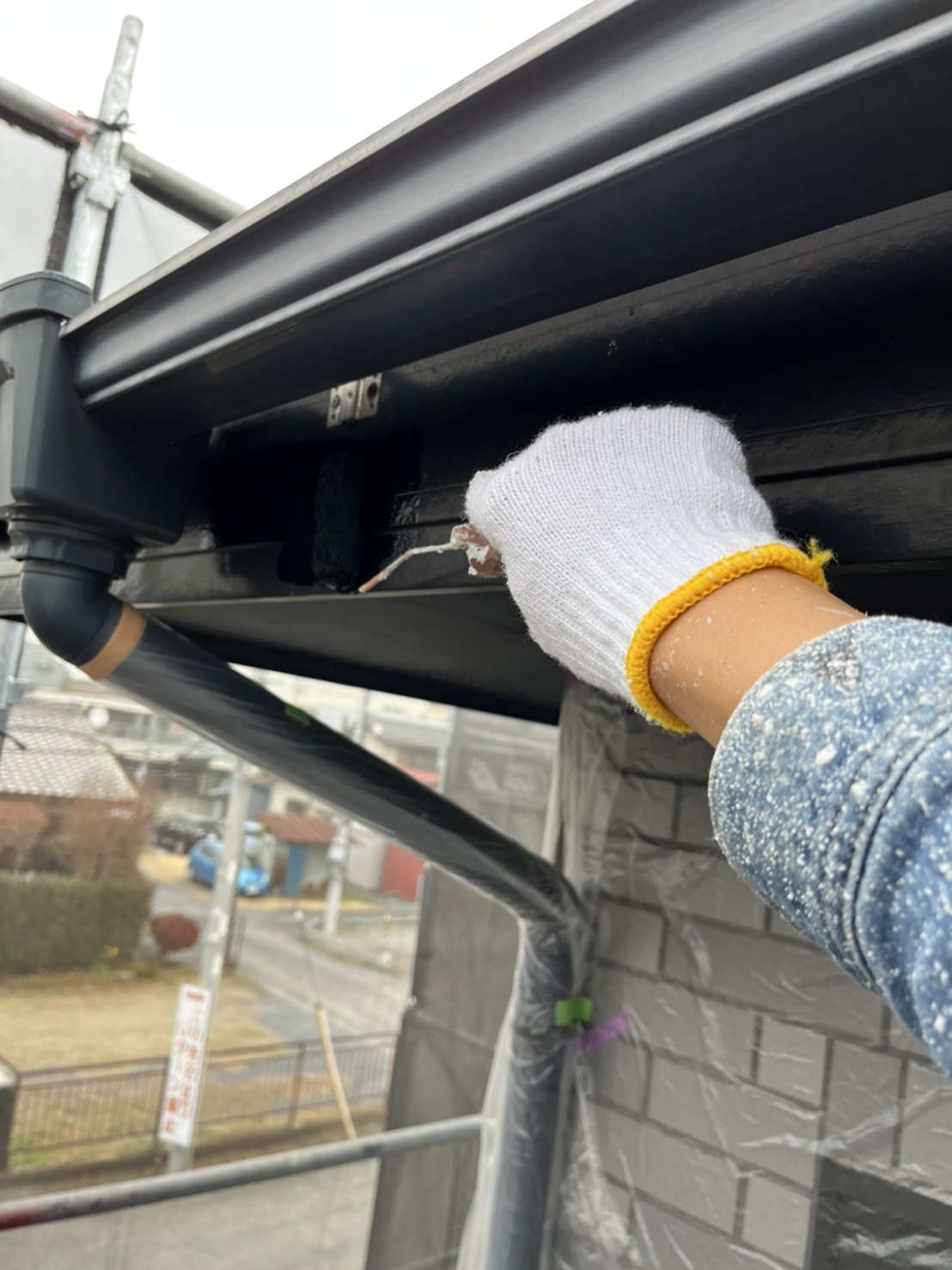 栃木県真岡市　屋根・外壁塗装工事　付帯部　破風板の塗装を行いました！